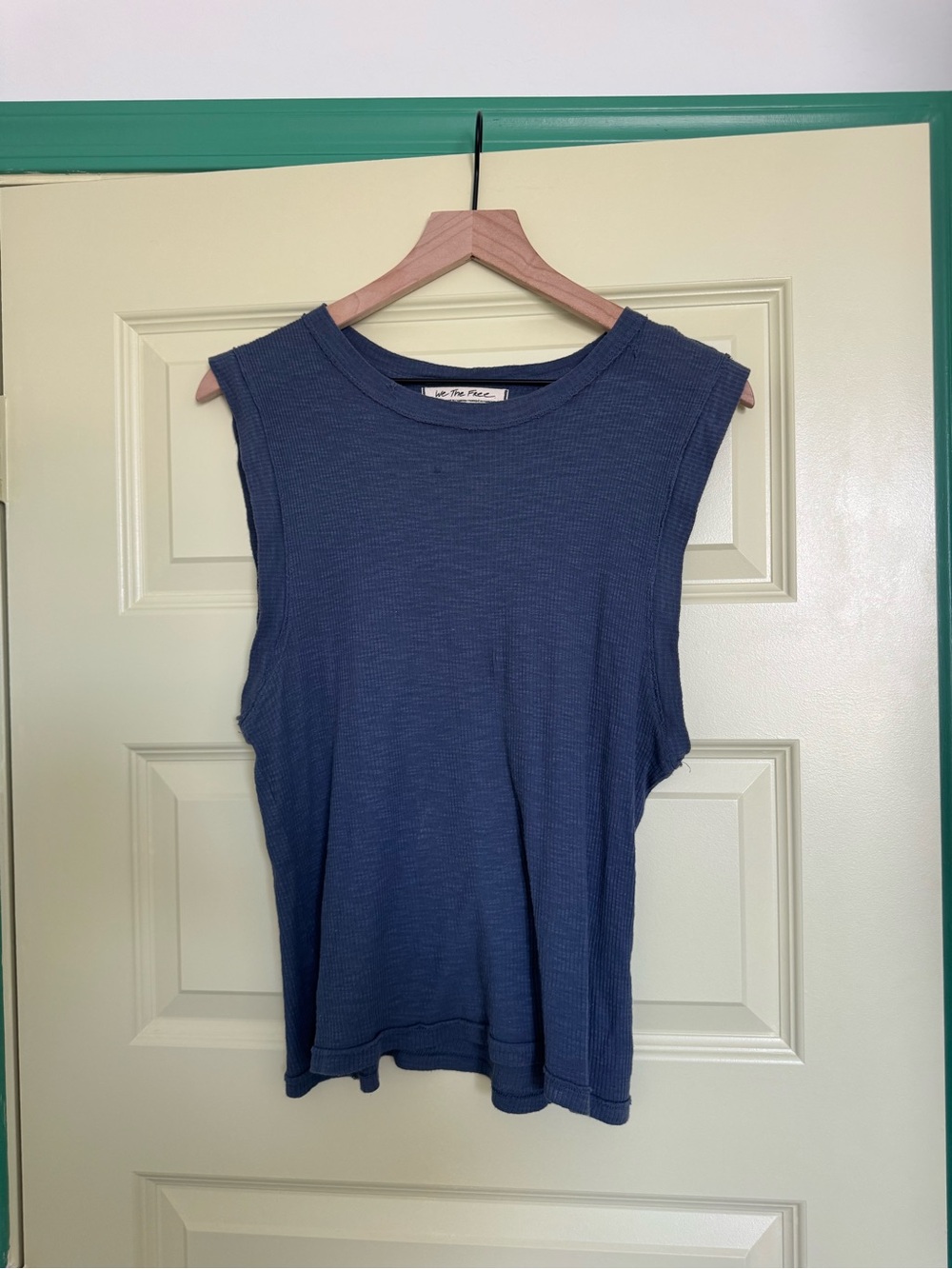 We The Free Navy Ribbed Muscle Tank